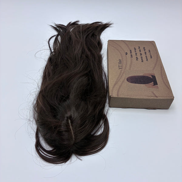 YT Hair Wigs Brown Long Straight Wig, High Temp Fiber Synthetic Hair Extension, Easy Styling, Natural Look