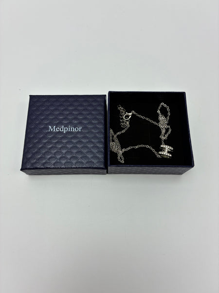 Medpinor Necklaces [jewellery] Letter H Necklace for Women - 925 Silver with Cubic Zirconia, Dainty Initial Pendant