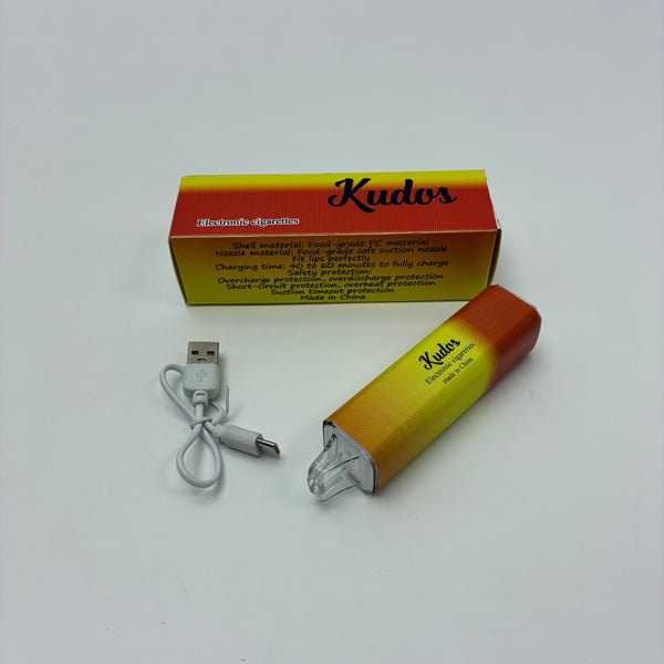 kudos Electronic cigarettes Type-C Rechargeable, Gradient Orange Yellow, Mesh Coil, Portable E-Cigarette