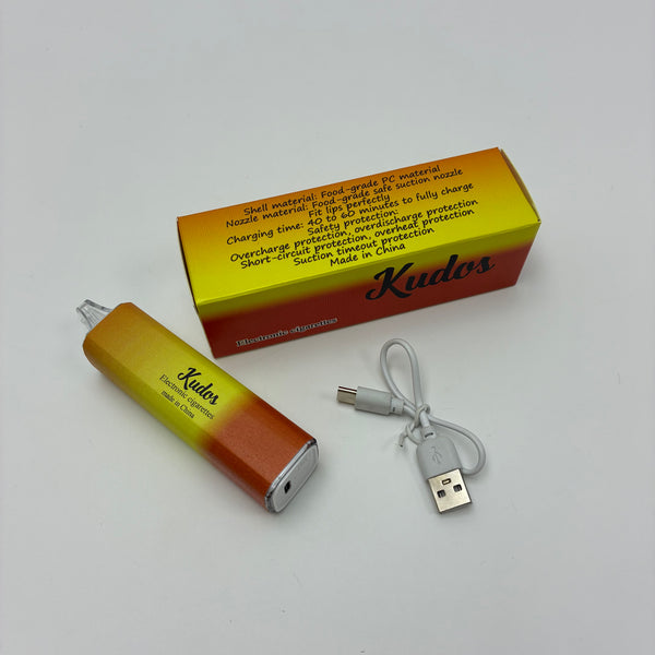 kudos Electronic cigarettes Type-C Rechargeable, Gradient Orange Yellow, Mesh Coil, Portable E-Cigarette