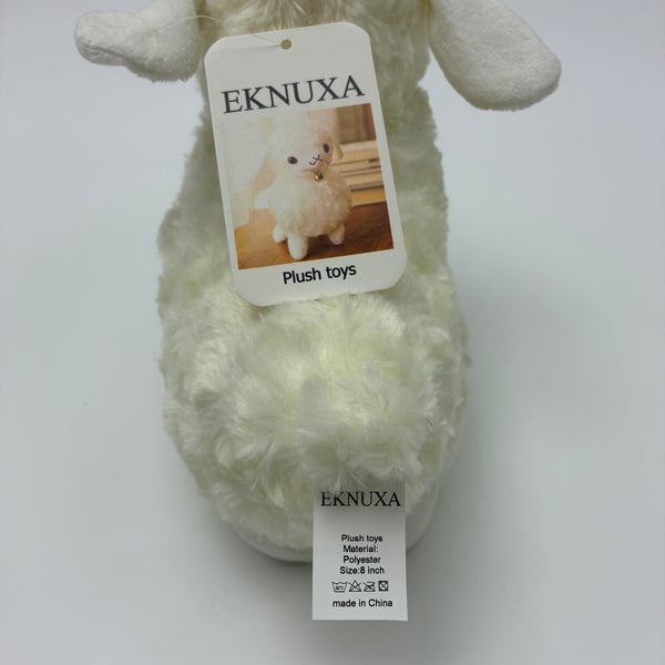 EKNUXA Plush toys 8" White Alpaca Plush Toy - Super Soft & Fluffy Stuffed Animal