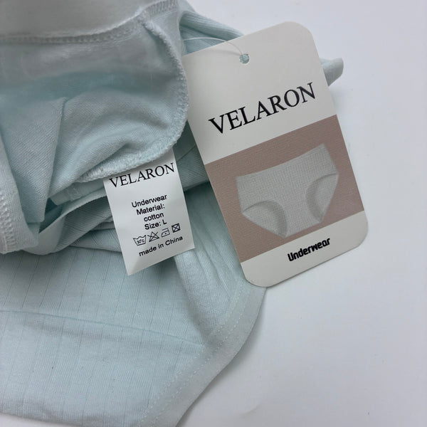 VELARON Underwear Women's Cotton Underwear - Breathable Striped Mid-Rise Panties