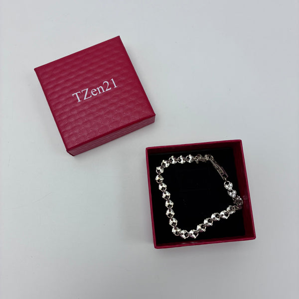 TZen21 Bracelets Fashion Link Chain Bracelet, Minimalist Jewelry Gift for Anniversary Birthday (Silver)