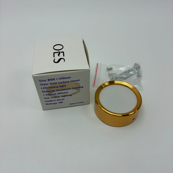 OES Lamps 5W LED ceiling light, surface mount ceiling light, gold flush mount light, modern round ceiling lamp