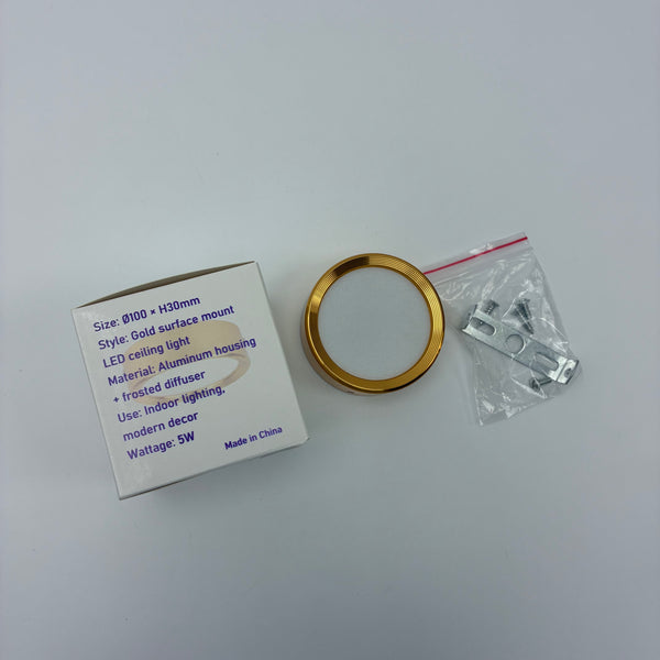 OES Lamps 5W LED ceiling light, surface mount ceiling light, gold flush mount light, modern round ceiling lamp