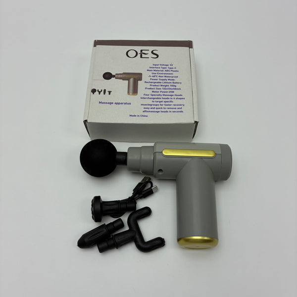 OES Massage apparatus Percussion Muscle Massager with 3 Interchangeable Heads, Portable Electric Massager