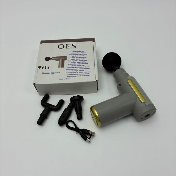 OES Massage apparatus Percussion Muscle Massager with 3 Interchangeable Heads, Portable Electric Massager