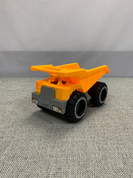 MIUKIDS toy vehides Engineering dump truck - Orange dump toy vehicle with realistic tires and headlights