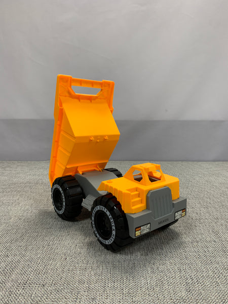 MIUKIDS toy vehides Engineering dump truck - Orange dump toy vehicle with realistic tires and headlights