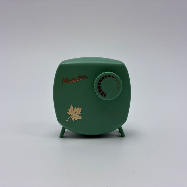 HEQI Musical boxes Retro Mini Music Box for Study and Relaxation, Vintage Green with Golden Maple Leaf