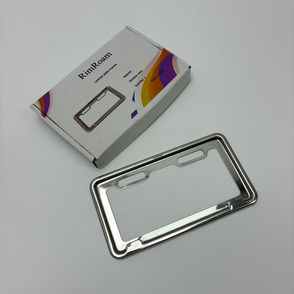 RimRoam License plate frames Stainless Steel License Plate Frame, with Anti-Theft Screw Caps