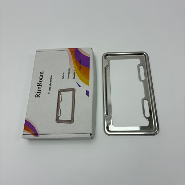 RimRoam License plate frames Stainless Steel License Plate Frame, with Anti-Theft Screw Caps