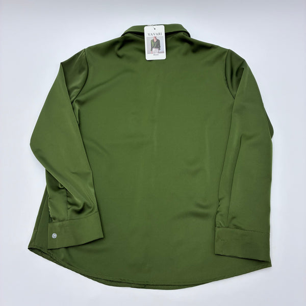 VAVARI Blouses Casual Long Sleeve Blouse - Elegant Solid Color Turn-down Collar Button Down Loose Top