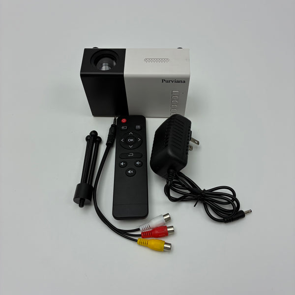 Purviana Laser light projectors  Portable Mini Laser Projector with Remote, AV Cable, 3.5mm Audio Line, Power Adapter Included
