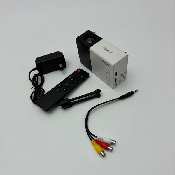 Purviana Laser light projectors  Portable Mini Laser Projector with Remote, AV Cable, 3.5mm Audio Line, Power Adapter Included