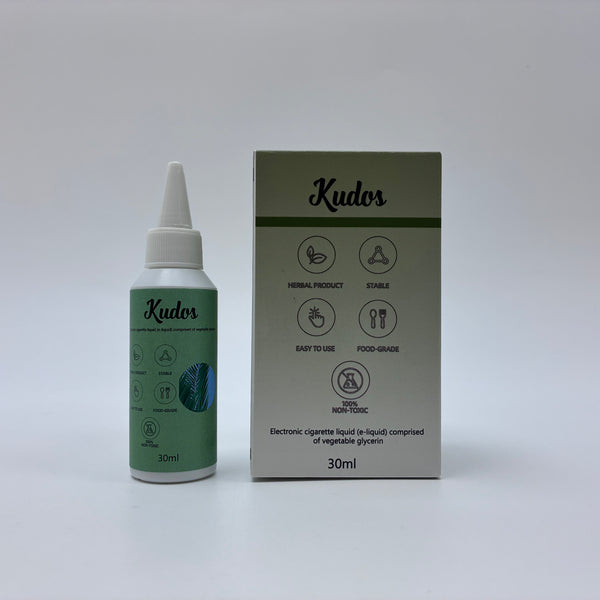 kudos Electronic cigarette liquid (e-liquid) comprised of vegetable glycerin Premium Herbal E-Liquid - 30ml