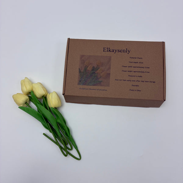 Elkaysenly Artificial flowers of plastics Realistic Tulip Flowers for Home Decor, Wedding Party Centerpieces, Table Settings