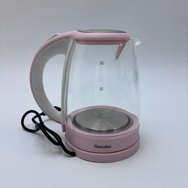 Hancdon kettles, electric 1.8L Large Capacity Electric Glass Kettle, Design for Home & Office (Pink)
