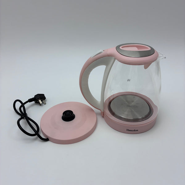 Hancdon kettles, electric 1.8L Large Capacity Electric Glass Kettle, Design for Home & Office (Pink)