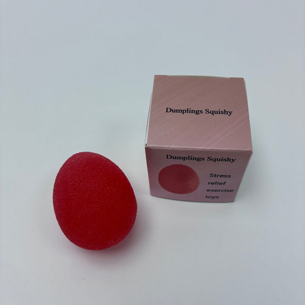 Dumplings Squishy Stress relief exercise toys Soft Textured Exercise Ball for Anxiety Relief, Fidget Toy for Adults and Kids, Sensory Tool for Relaxation (Red)