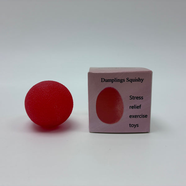 Dumplings Squishy Stress relief exercise toys Soft Textured Exercise Ball for Anxiety Relief, Fidget Toy for Adults and Kids, Sensory Tool for Relaxation (Red)