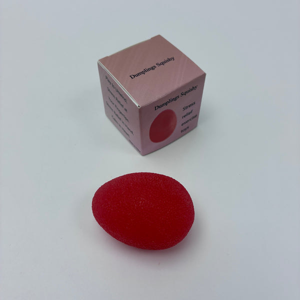 Dumplings Squishy Stress relief exercise toys Soft Textured Exercise Ball for Anxiety Relief, Fidget Toy for Adults and Kids, Sensory Tool for Relaxation (Red)