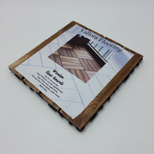 Vallora Flooring Wooden floor boards Interlocking Wooden Floor Boards – 30x30cm, for Outdoor, Balcony, and Indoor Use