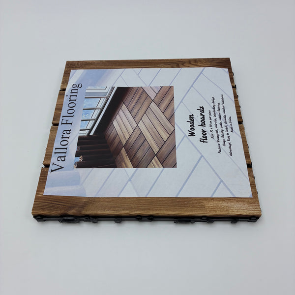 Vallora Flooring Wooden floor boards Interlocking Wooden Floor Boards – 30x30cm, for Outdoor, Balcony, and Indoor Use
