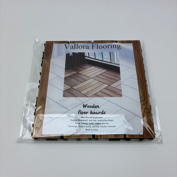 Vallora Flooring Wooden floor boards Interlocking Wooden Floor Boards – 30x30cm, for Outdoor, Balcony, and Indoor Use