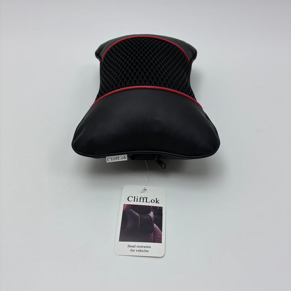 CliffLok Head restraints for vehicles Car Seat Headrest Pillow with Mesh Ventilation, Black