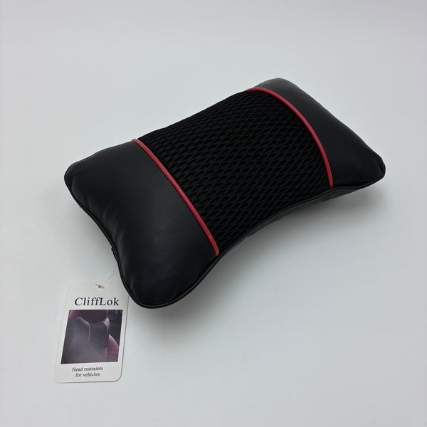 CliffLok Head restraints for vehicles Car Seat Headrest Pillow with Mesh Ventilation, Black