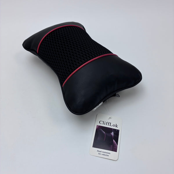 CliffLok Head restraints for vehicles Car Seat Headrest Pillow with Mesh Ventilation, Black