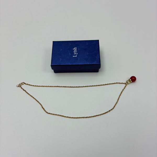 Lytsh Necklaces [jewellery] Minimalist Red Bead Pendant Necklace for Women, Trendy Fashion Jewelry for Daily Wear