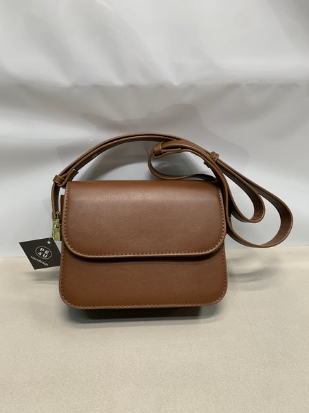 PE4U Handbags Exquisite PU Leather Handbag for Travel, Work, Brown
