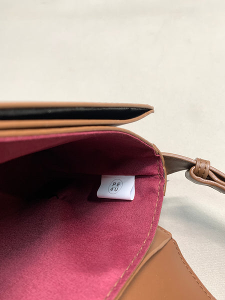 PE4U Handbags Exquisite PU Leather Handbag for Travel, Work, Brown