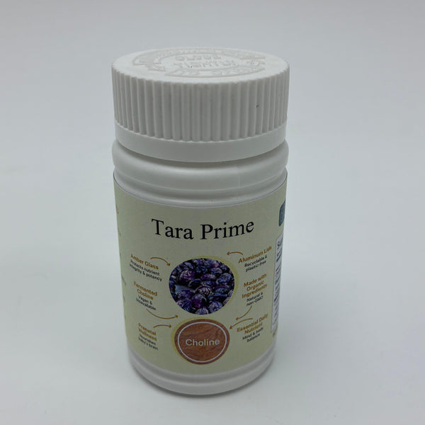 Tara Prime Health food supplements Vegan Choline Complex Supplement, 60 Tablets - Fermented Choline & Organic Greens