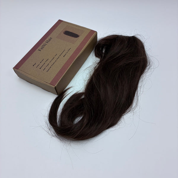 FeiNi Hair Wigs Natural Looking Heat Resistant Fiber Wigs for Women, Easy to Attach (Brown, Straight)