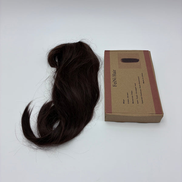 FeiNi Hair Wigs Natural Looking Heat Resistant Fiber Wigs for Women, Easy to Attach (Brown, Straight)