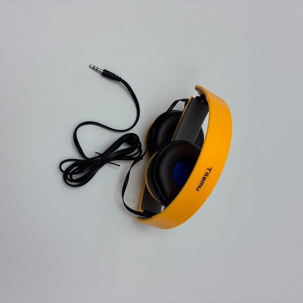 Tilemu Headphones Wired Foldable Stereo Sound for Smartphones, Laptops, and Kids (Orange)