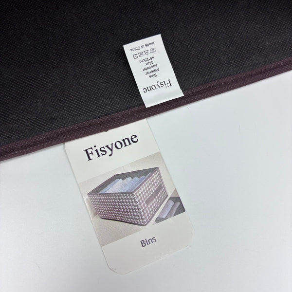 Fisyone Bins Foldable Fabric Organizer Box for Closet, Toys, Clothes, Blankets, Large Capacity Collapsible Cube Storage Basket for Home, Bedroom, Living Room (Black/White)