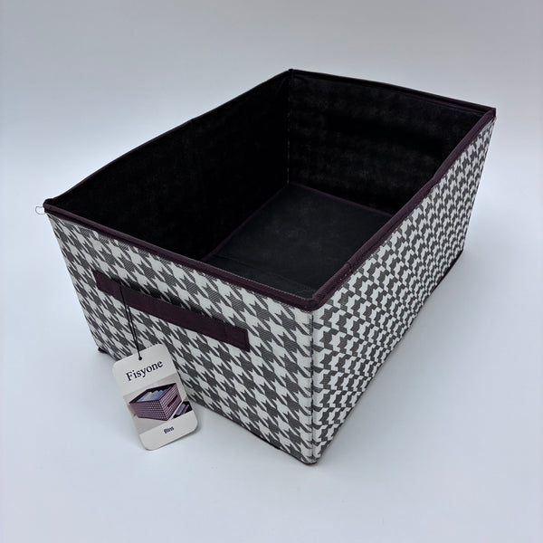 Fisyone Bins Foldable Fabric Organizer Box for Closet, Toys, Clothes, Blankets, Large Capacity Collapsible Cube Storage Basket for Home, Bedroom, Living Room (Black/White)