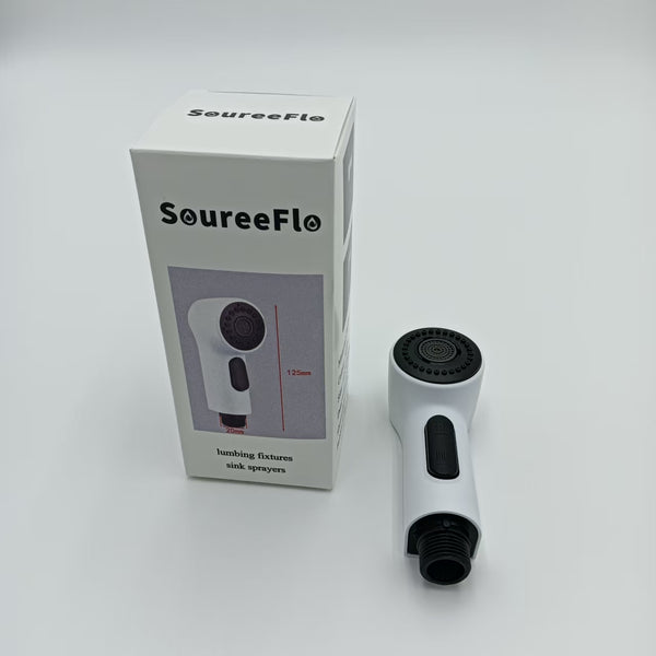 SoureeFlo lumbing fixtures, sink sprayers Dual Mode Sink Sprayer, White Plastic, 125x20mm