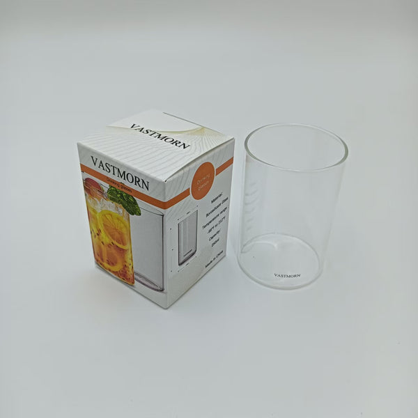 VASTMORN Drinking glasses Borosilicate Glass Drinking Glasses, 250ml Capacity, Clear Cylindrical Tumblers