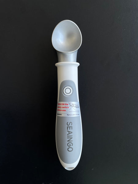 SEAINGO Heated Ice Cream Scoop - Rechargeable, ON/OFF Safety Lock Switch, Two Warming Modes, Ergonomic Handle, Electric Kitchen Tool Nonstick Scooper for Gelato, Frozen Yogurt, Sorbet & More