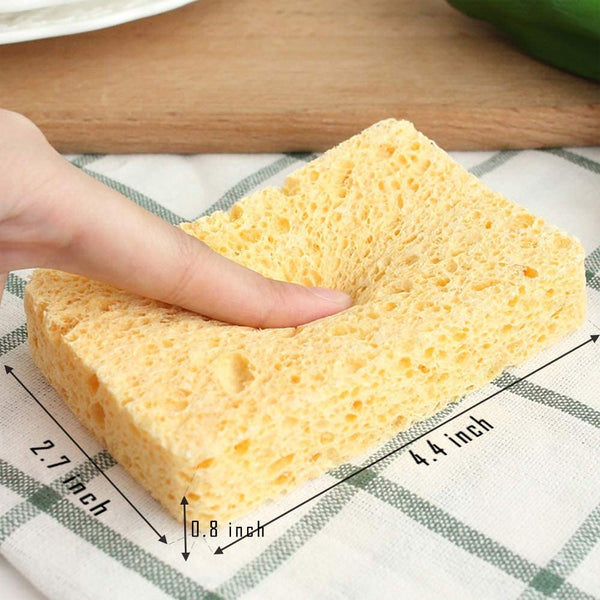Cellulose Sponge,Heavy Duty Scrub Sponge,Clean Tough Messes Without Scratching for Kitchen(6 Pack)